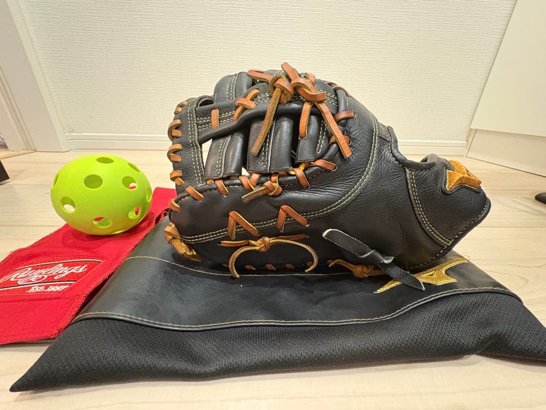 高校野球 硬式グローブMizunoPro 左利き黒 ファーストミット
