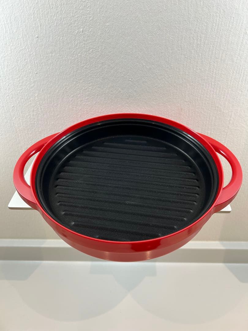 電子レンジ調理器具 赤 グリルプレート付き