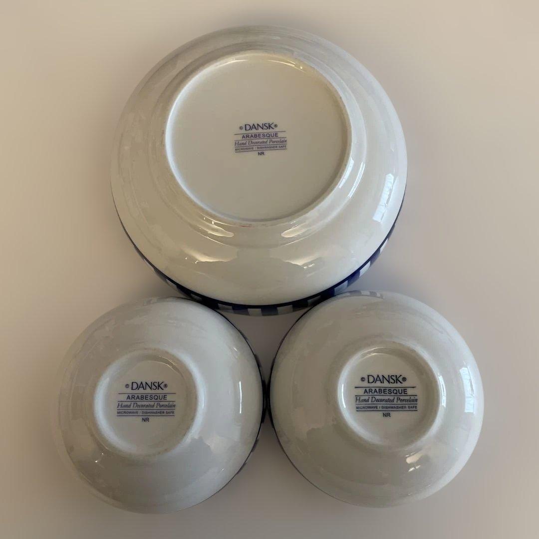 DANSK 青と白のボウル 3個セット