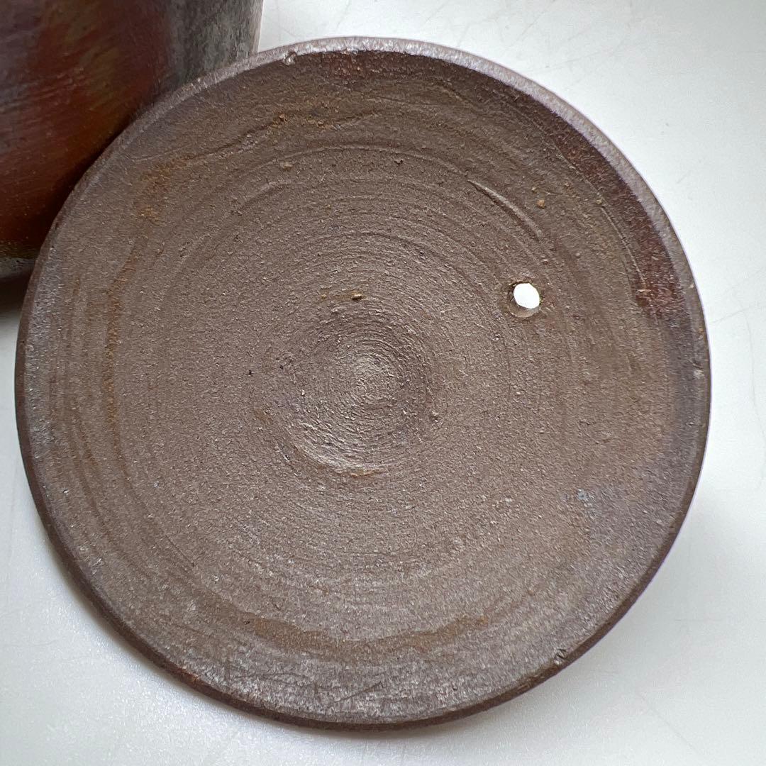 安弘作　備前宝瓶　共箱　幅約9㎝　東Y8-0408☆2Fトヒコオ
