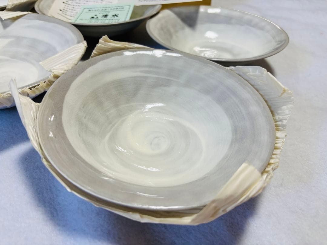 【新品未使用箱入り】高峰作　煮物鉢　皿　粉引き　5枚セット