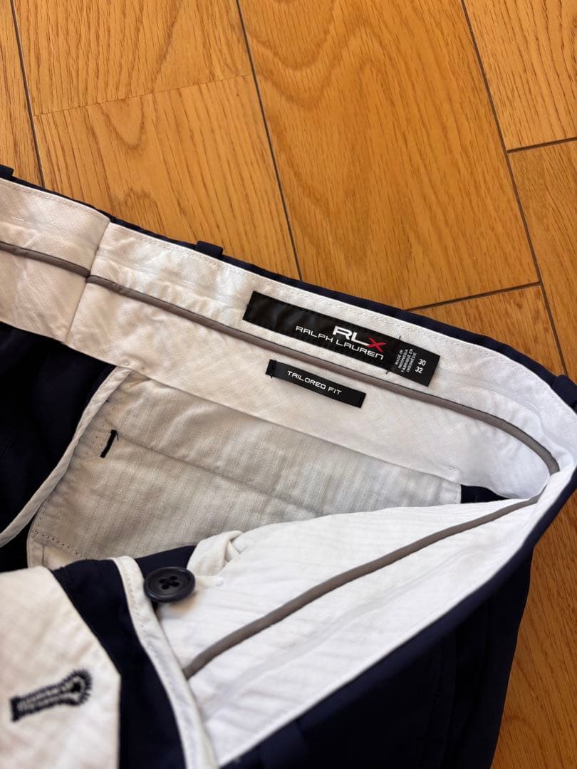 美品 RLX Ralph Laurenゴルフパンツネイビー テーラードフィット