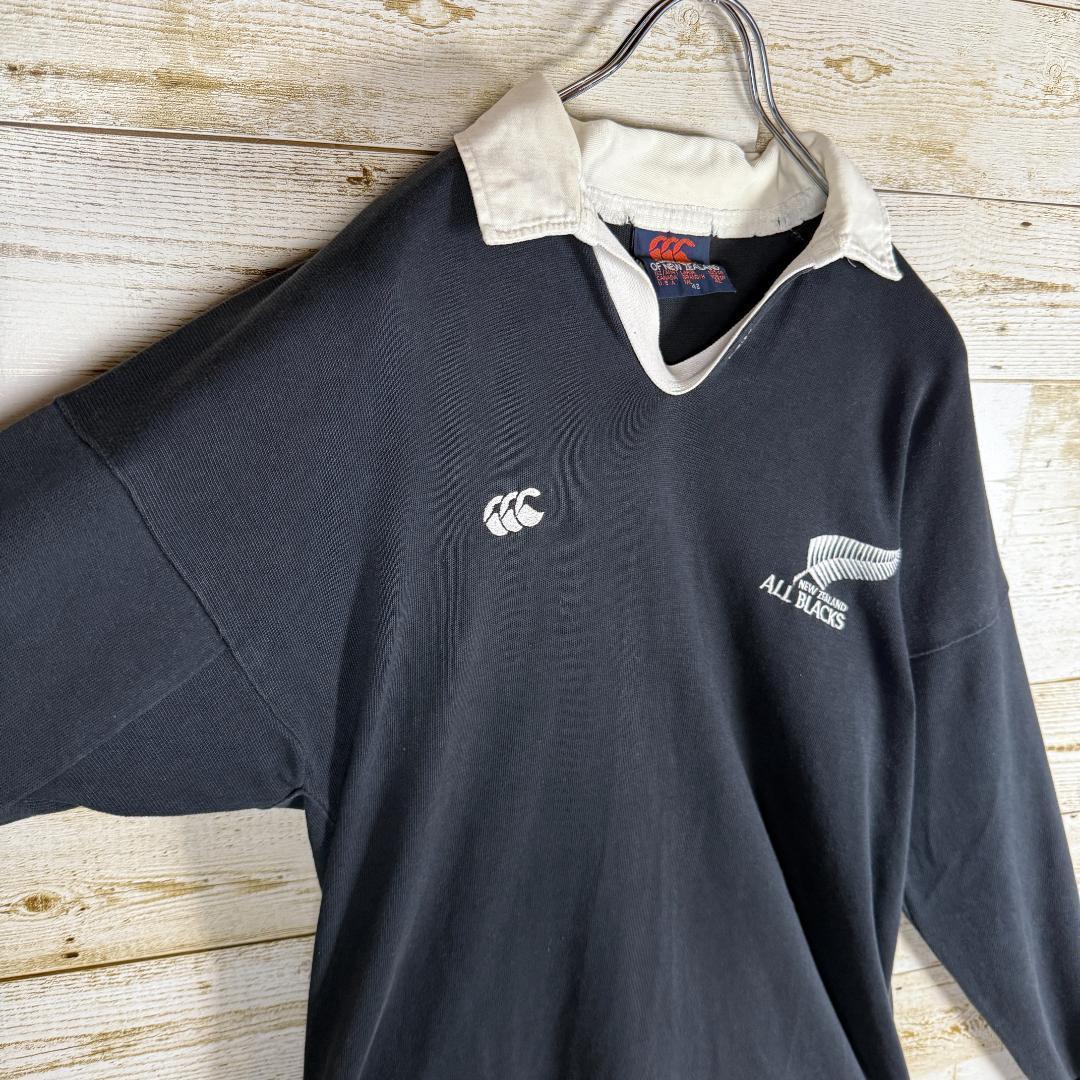 CANTERBURY ALL BLACKS ラガーシャツ 黒 白襟