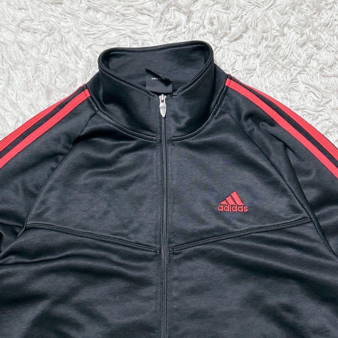 【2512】✨美品✨ adidas ジャージ上下セット　セットアップ　黒　赤