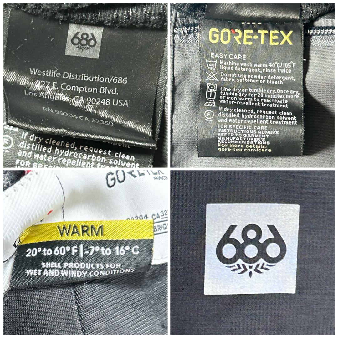 686 スノーボードウェア上下セット　ML GORE-TEX イエロー　ブラック