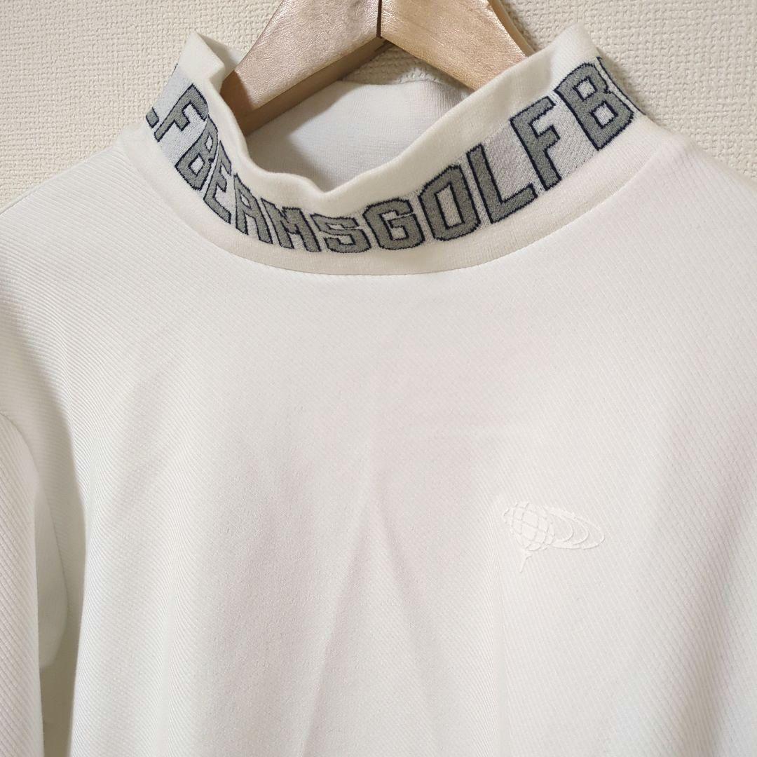 ★美品★BEAMS　GOLF　ツイルジャージ ロゴ モックネックシャツ　XL