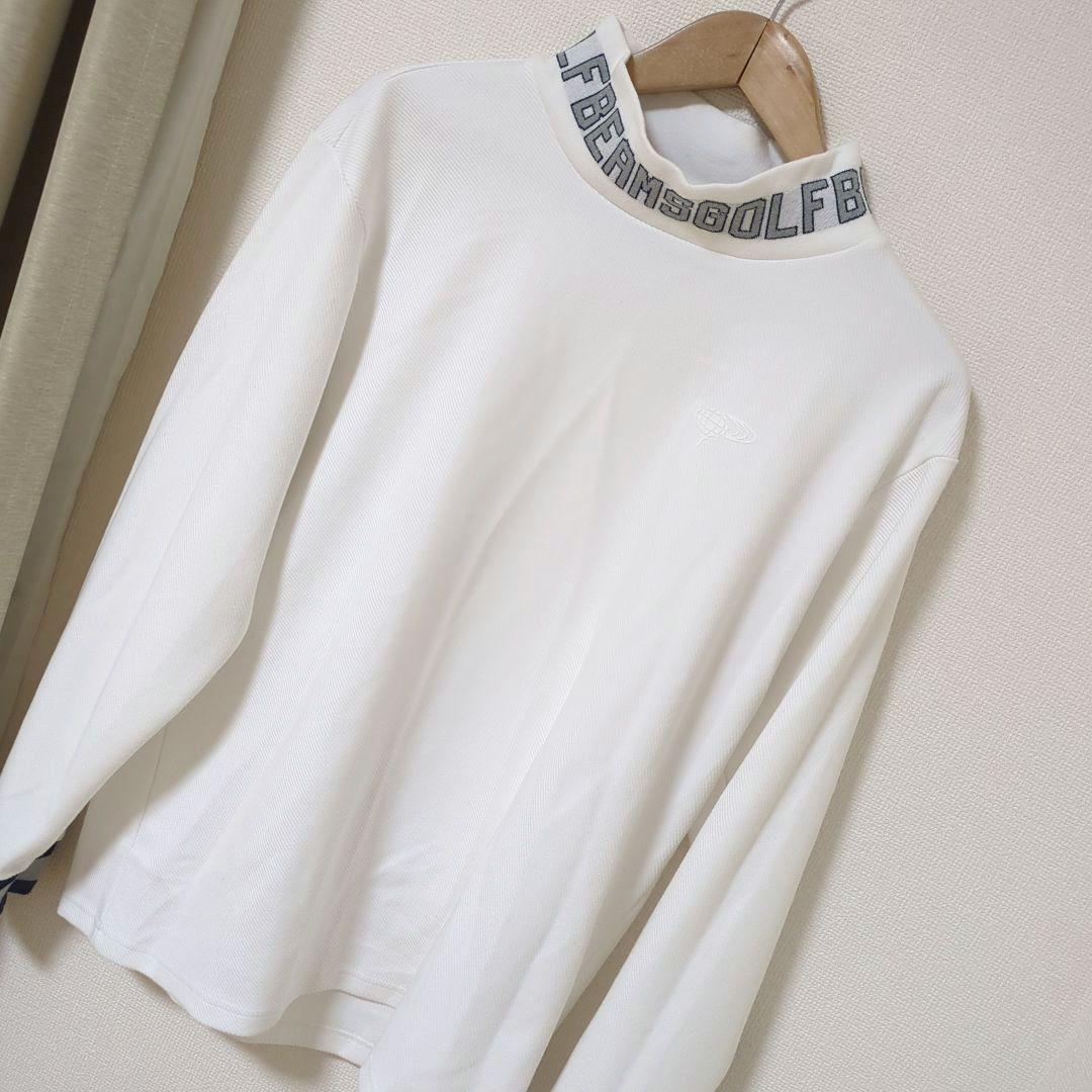 ★美品★BEAMS　GOLF　ツイルジャージ ロゴ モックネックシャツ　XL