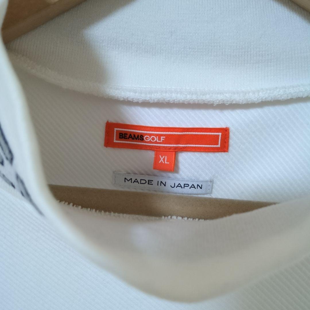 ★美品★BEAMS　GOLF　ツイルジャージ ロゴ モックネックシャツ　XL