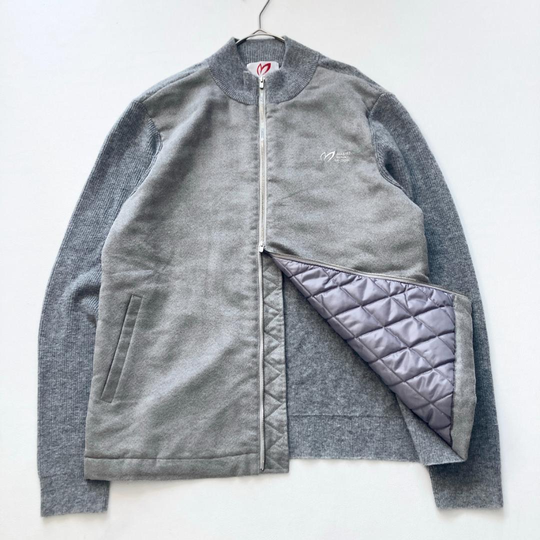 【希少美品】マスターバニー 中綿ニットブルゾン L グレー ゴルフ キルティング