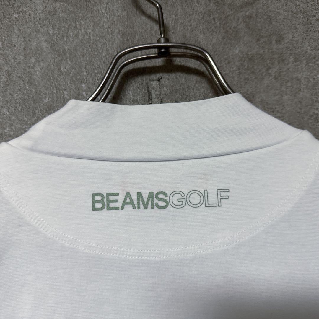 BEAMS GOLF ビームスゴルフ モックネック 長袖 ロゴ ホワイト L