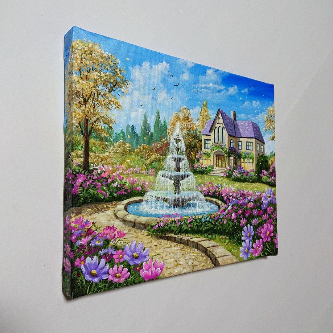 【秋桜が咲く頃】アクリル画 F3 風景画 絵画
