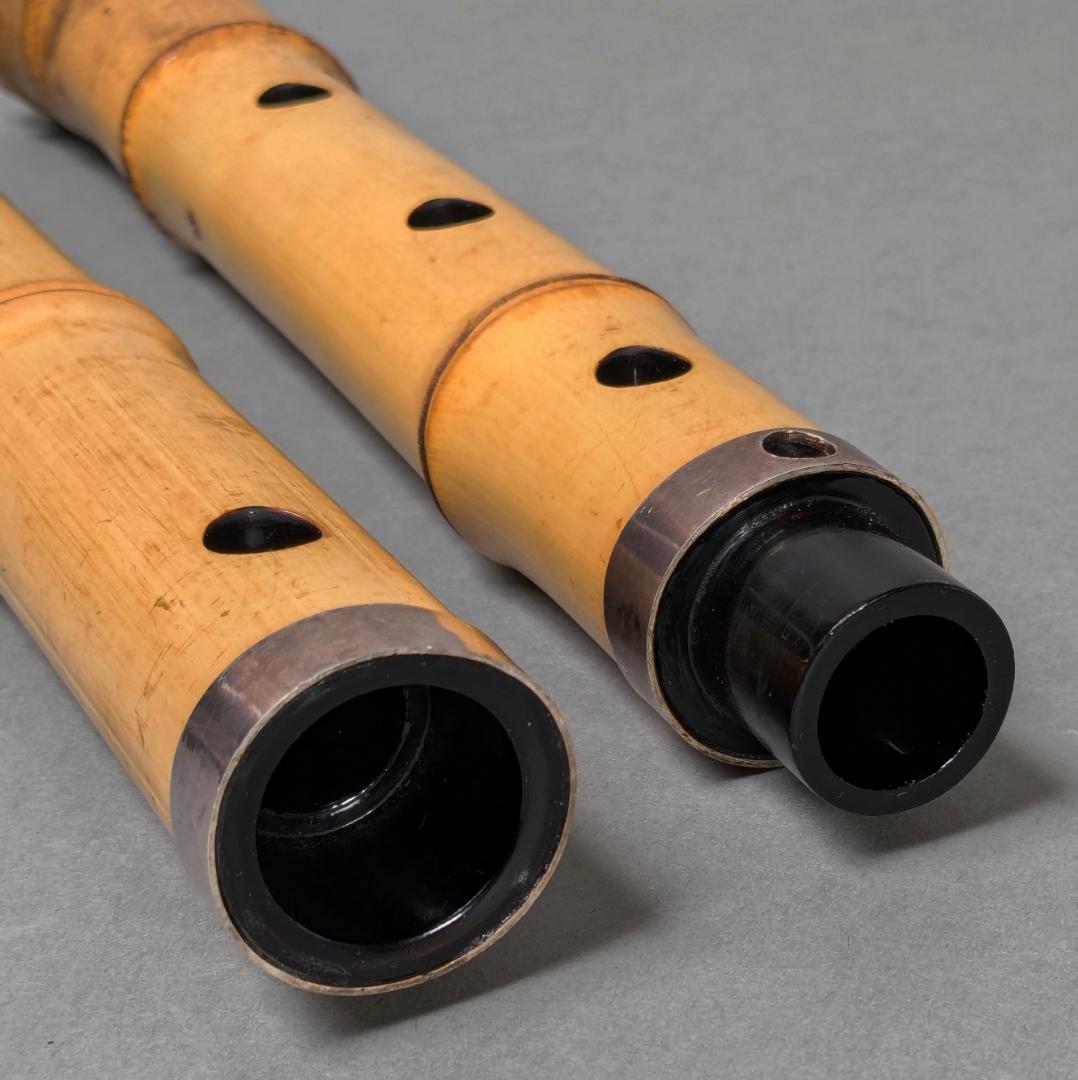 在銘　竹治　尺八　全長約67cm　二本継　現状品　竹製　和楽器