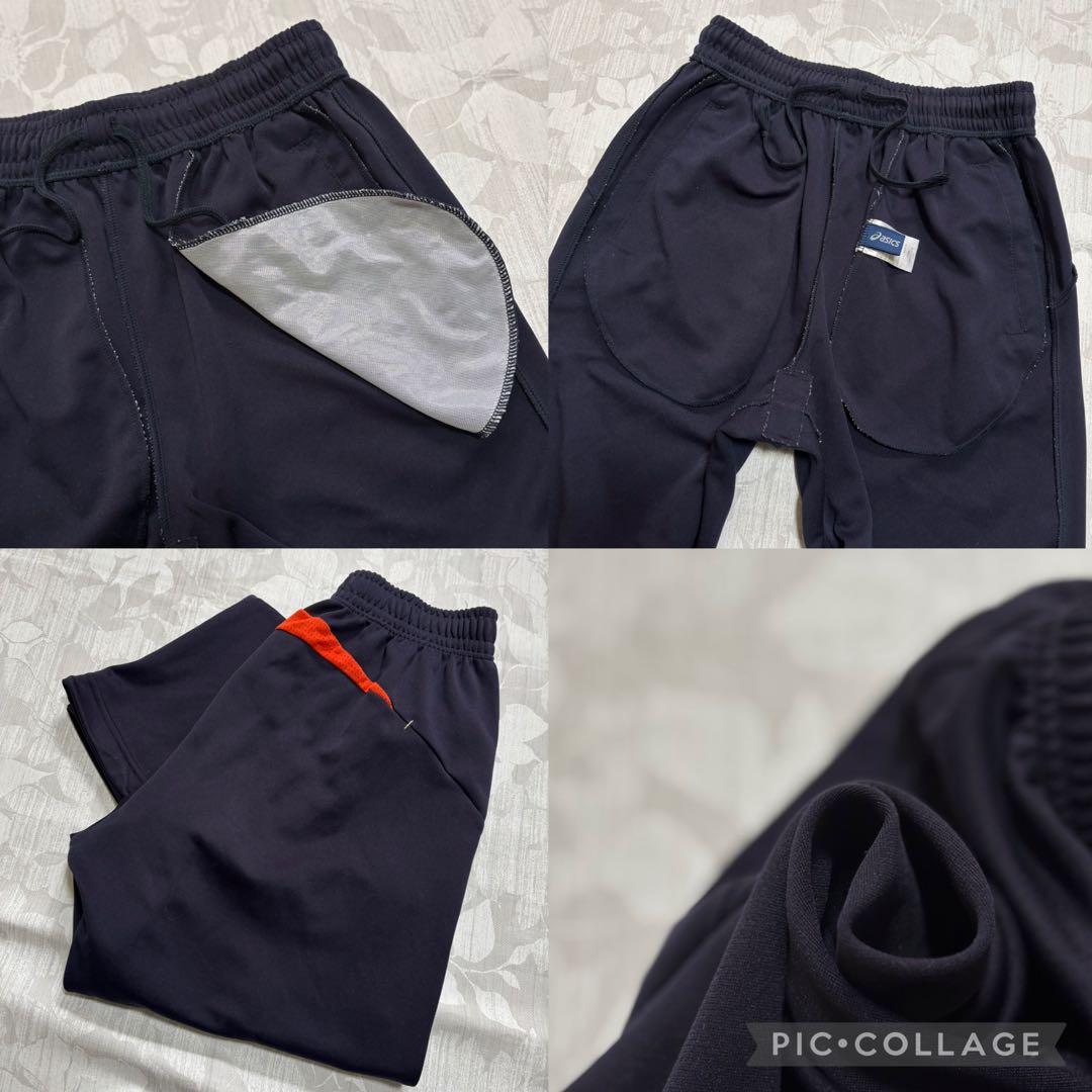asics トレーニングパンツ　ジャージ下（M）ネイビー系スポーツ　ロゴプリント