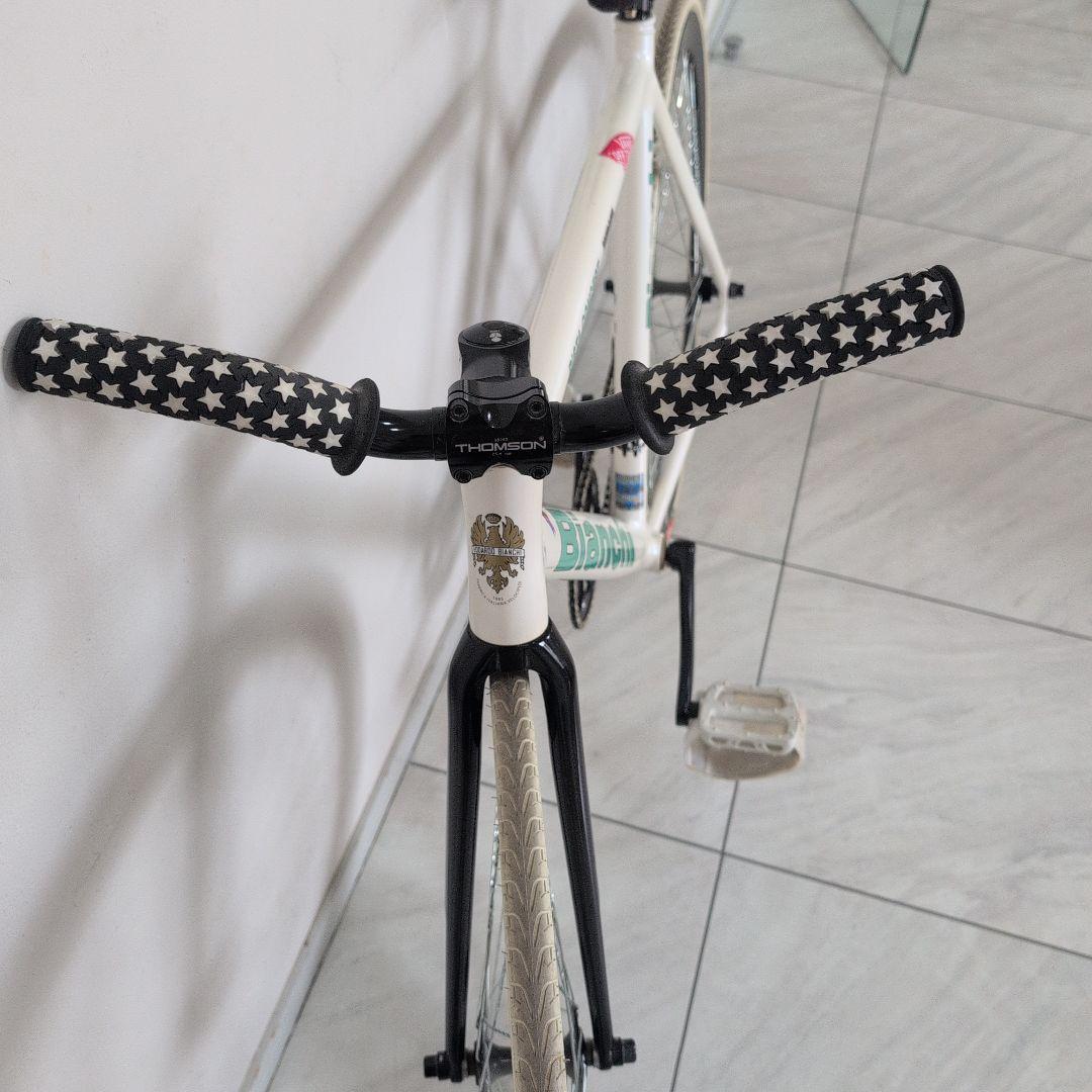 極美品Bianchi日本未発売ピストバイク自転車フレーム白トラックイタリア