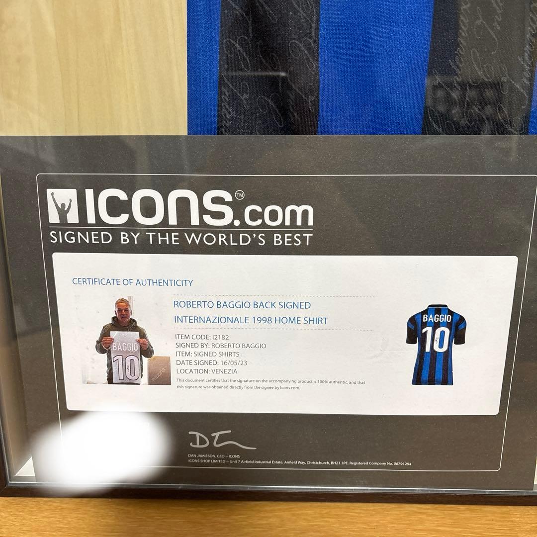 ICONS.com サッカー　ユニフォーム　直筆サイン　ロベルト バッジョ