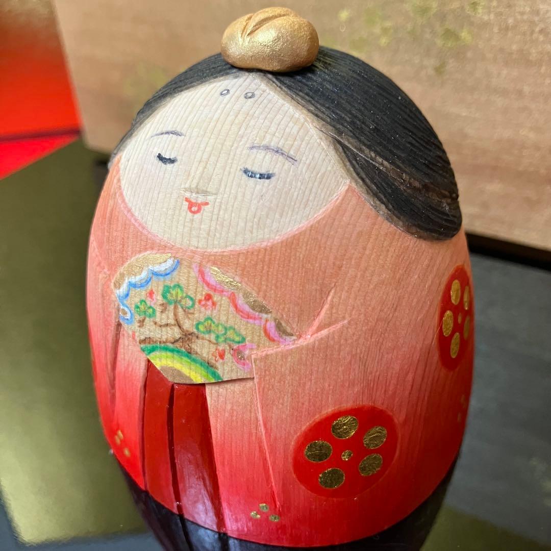 雛人形　人形作家　山森佳子作　わらべ雛　木彫彩色雛人形