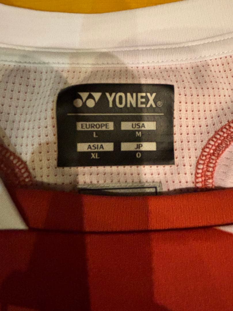 YONEX バドミントンシャツ XL 赤/白