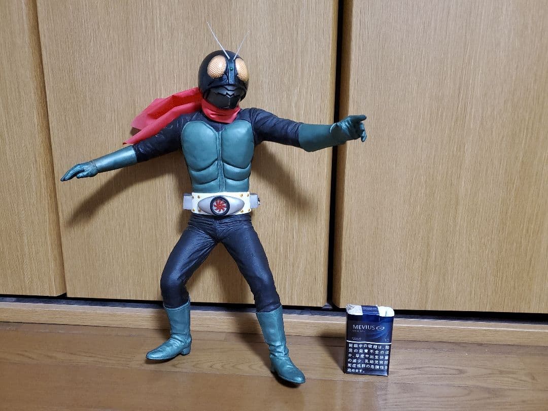 仮面ライダー 旧1号　ビニール製 フィギュア　ビッグサイズ　ソフビ　バンプレスト