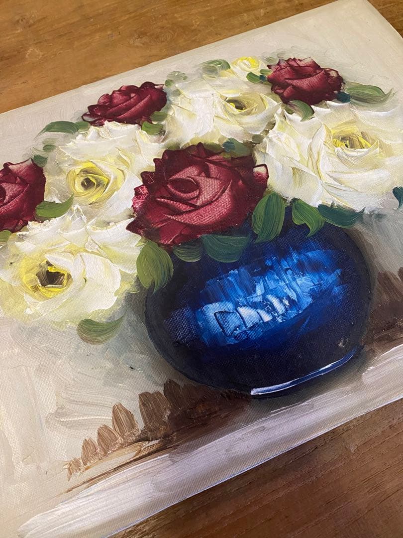油絵　薔薇