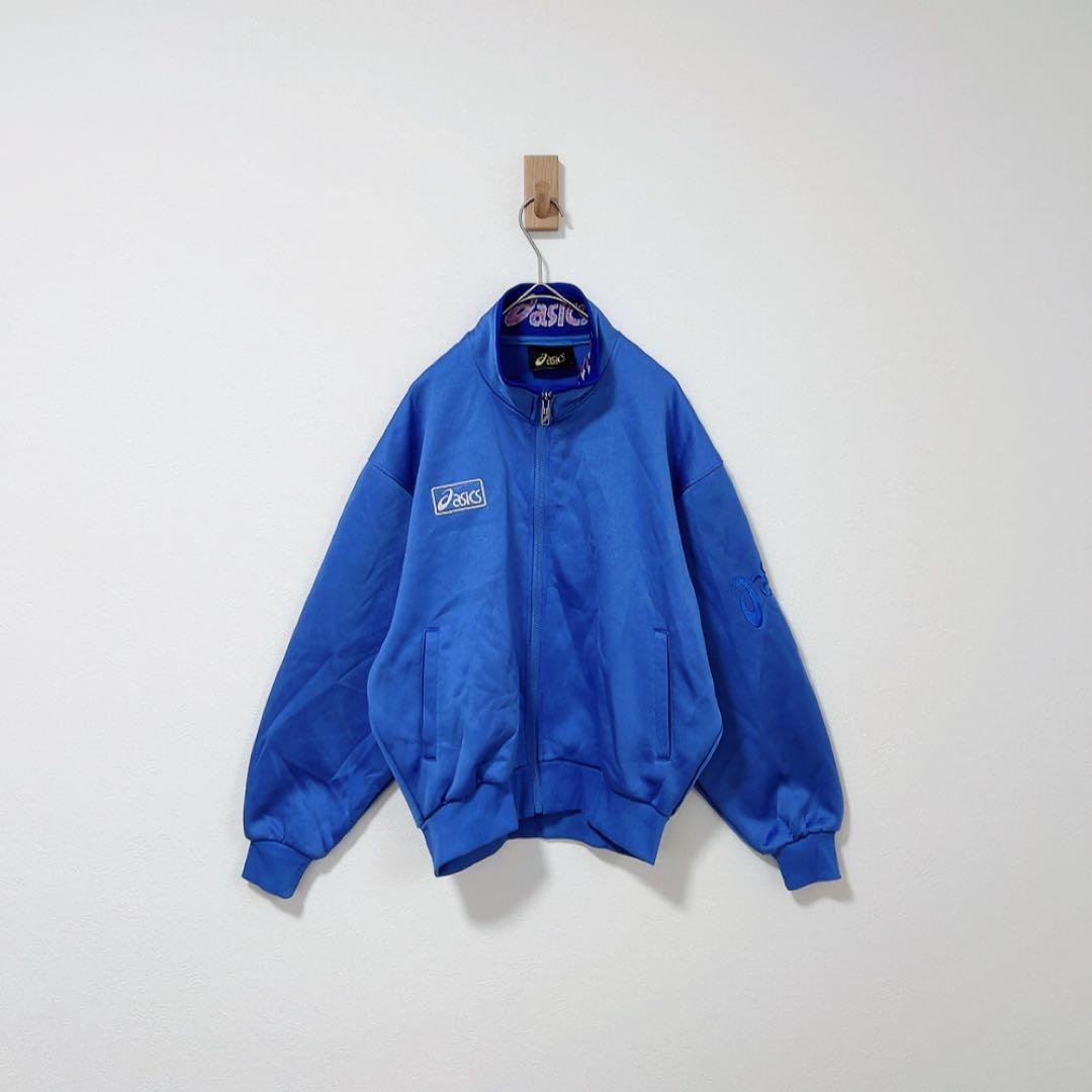 90s ASICS トラックジャケット 刺繍ロゴ 日本製 レトロ ジャージ