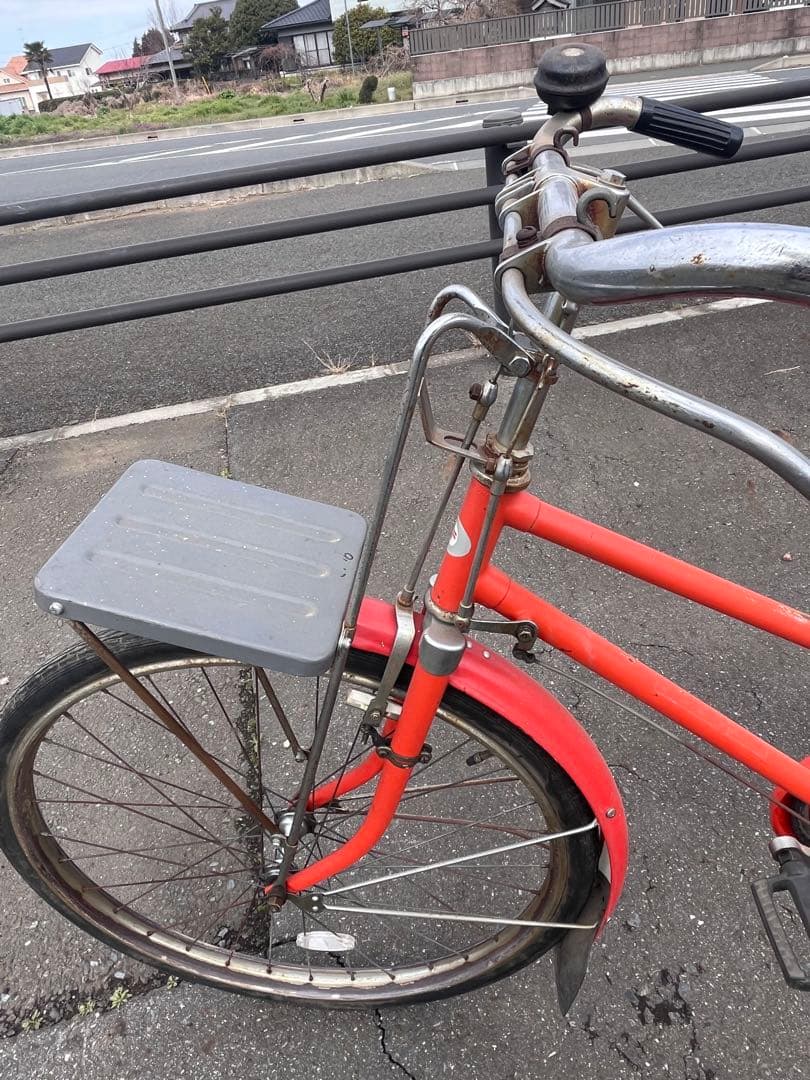 【希少】National 郵政自転車 〒マーク有ロッドブレーキ昭和レトロ 実用車