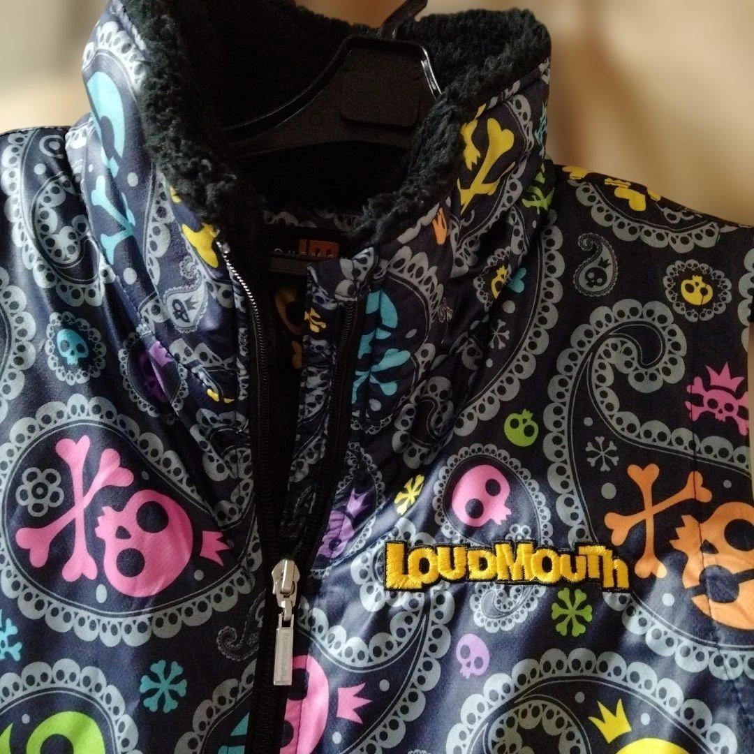 LoudMouth カラフルスカル柄 ノースリーブワンピース腰上 ギャザー付き