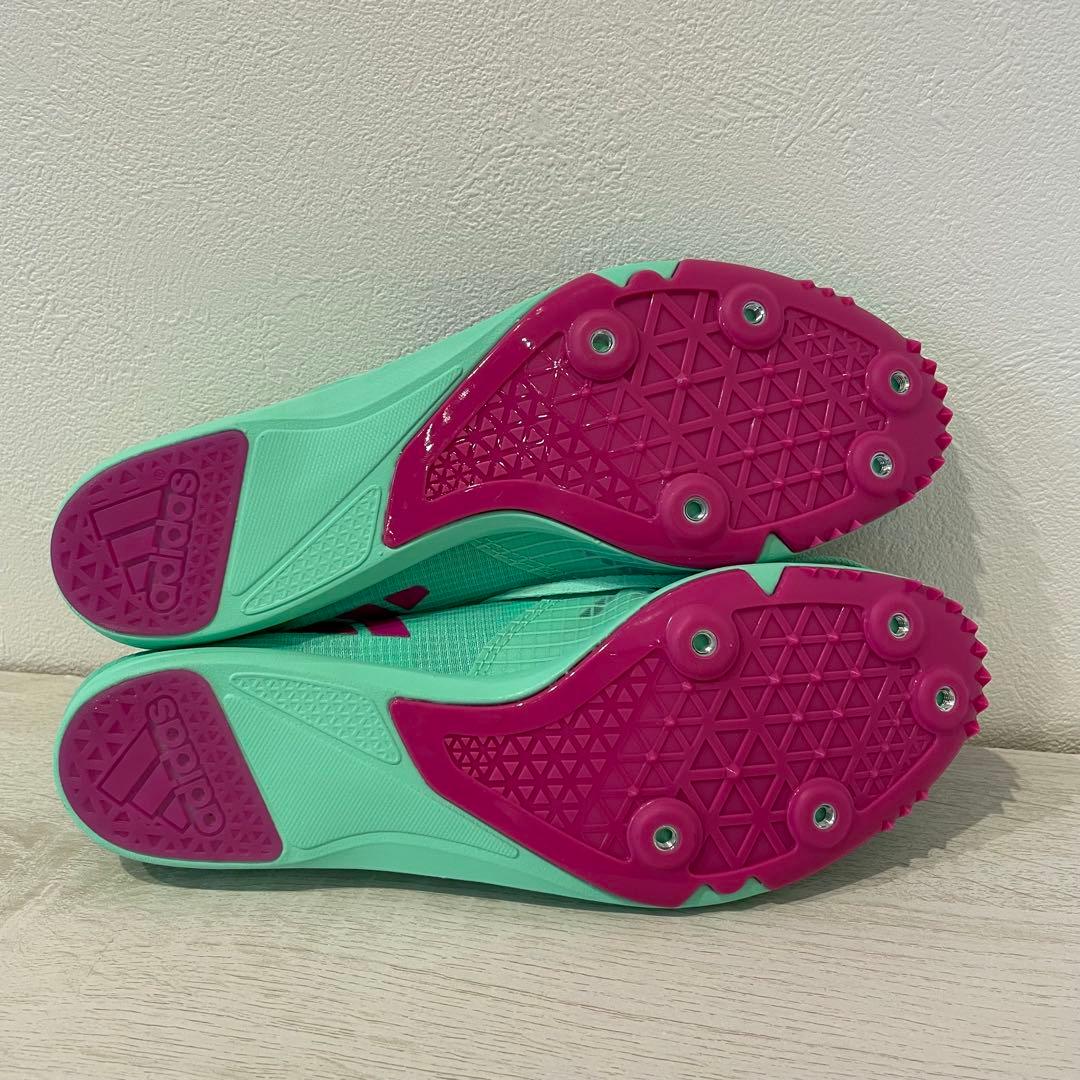 新品 adidas ディスタンススター 27cm 緑 陸上スパイク 中長距離