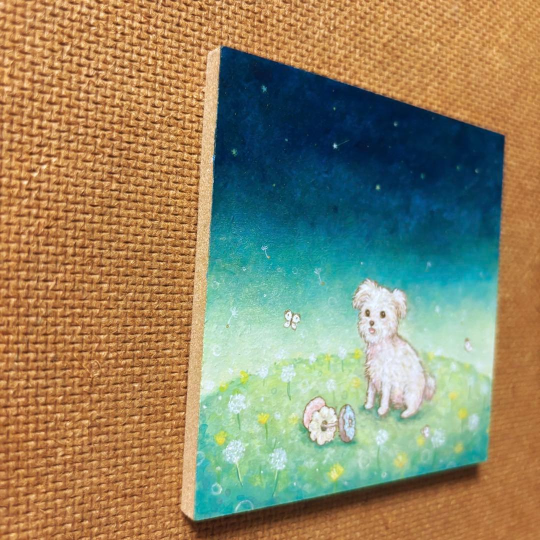 mameページ　たんぽぽ畑のイヌ　ピンクのカピバラ