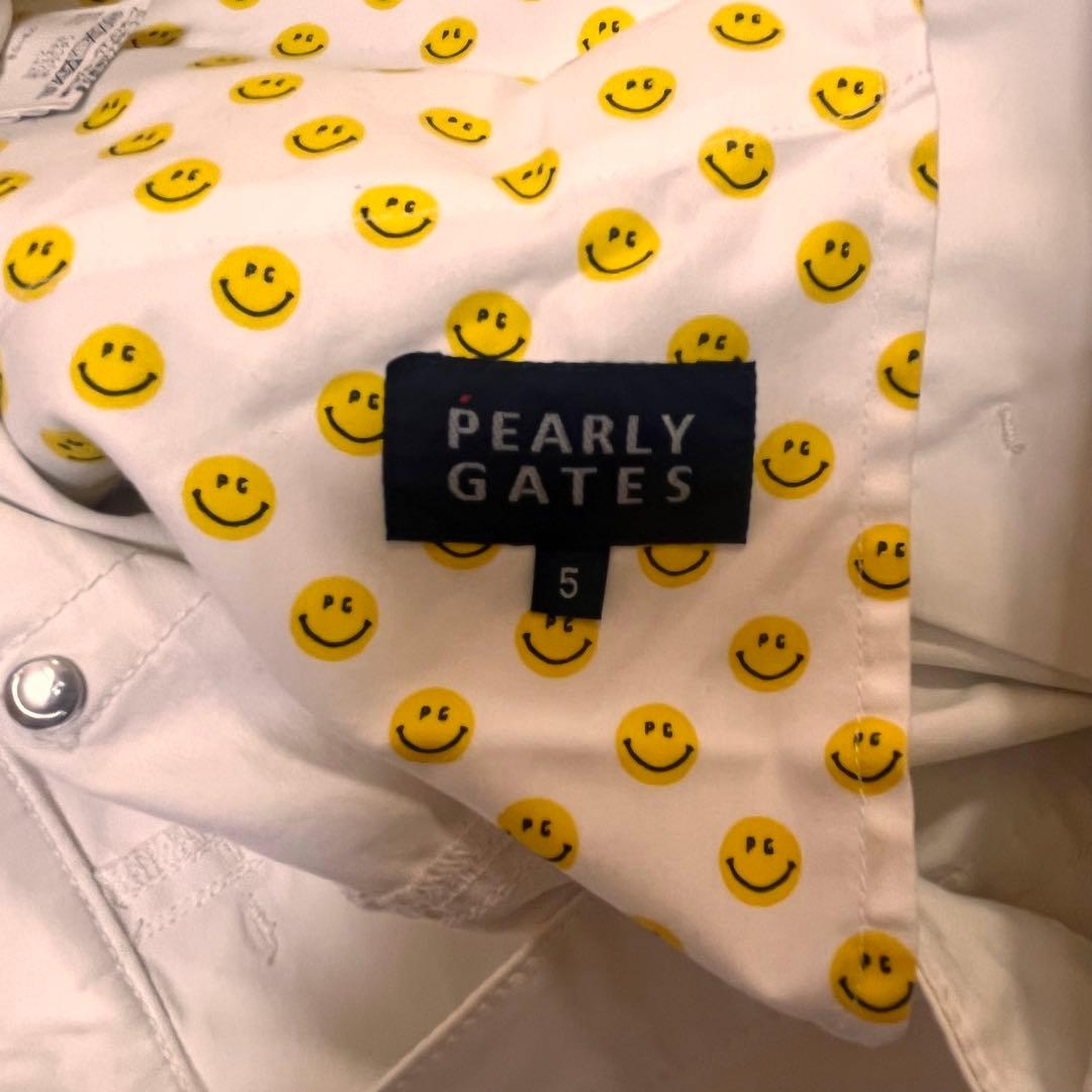 PEARLY GATES PGパンツ サイズ5 ホワイト スマイル柄