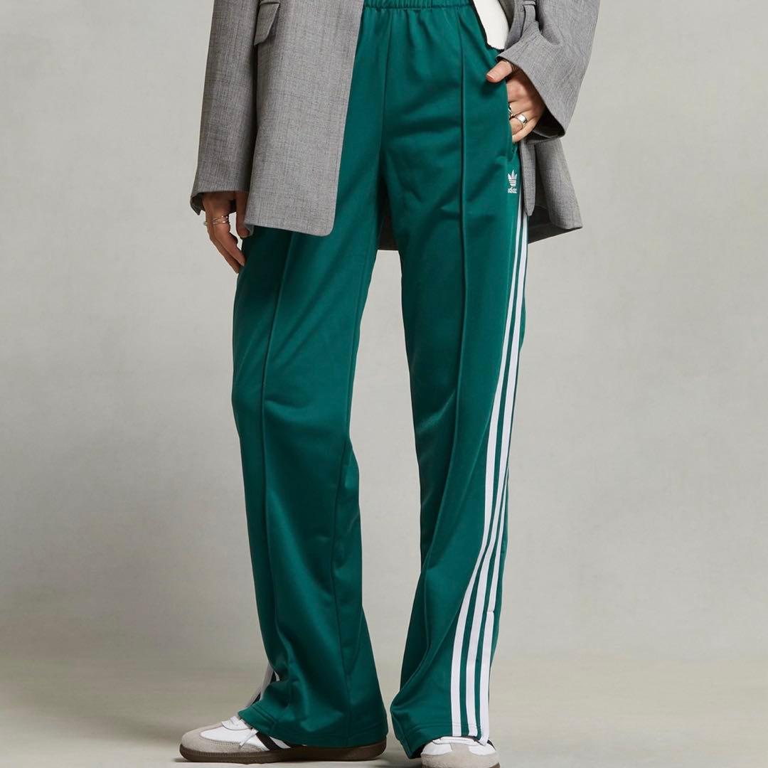 adidas fire birdグリーン トラックパンツ 裾ファスナー 2XL