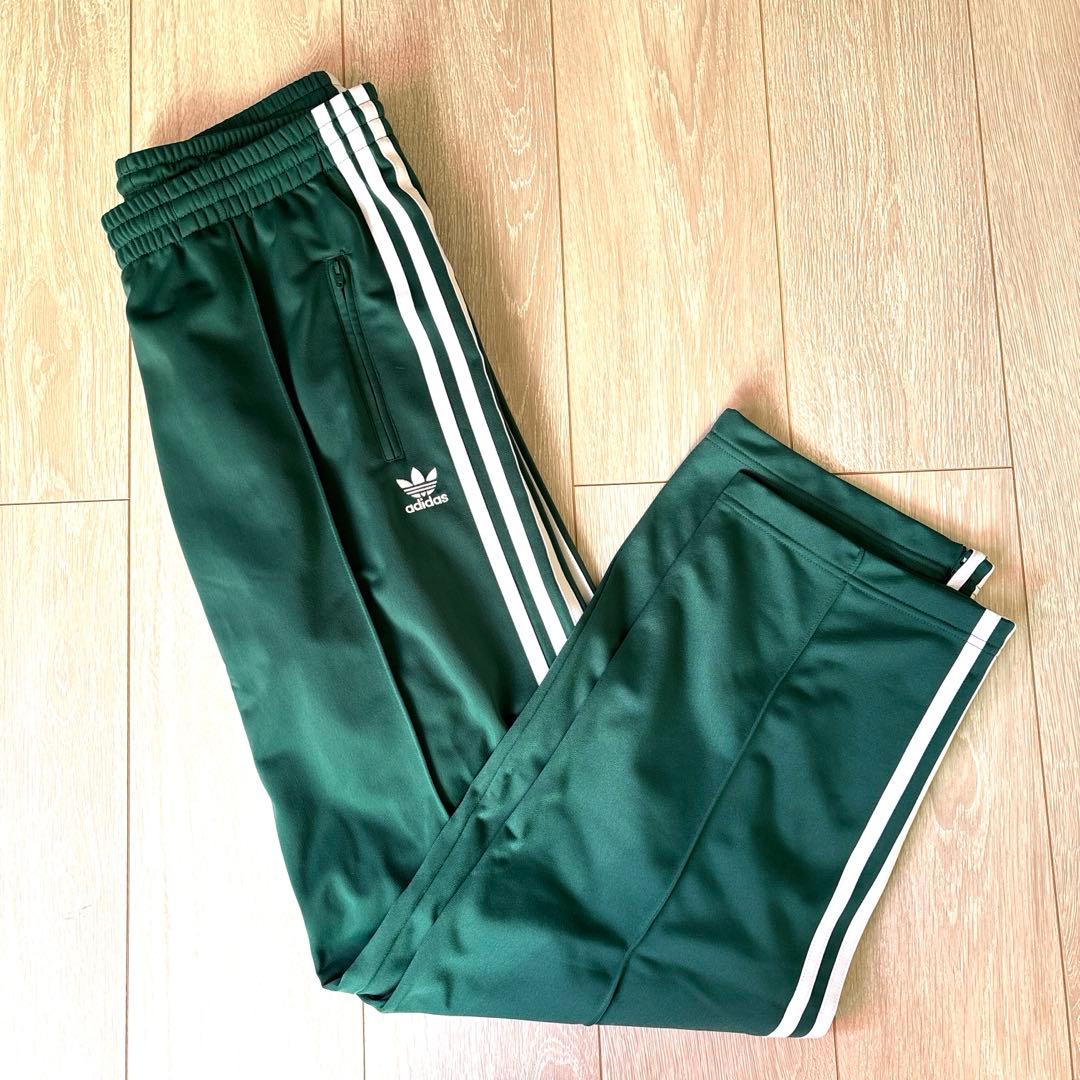 adidas fire birdグリーン トラックパンツ 裾ファスナー 2XL