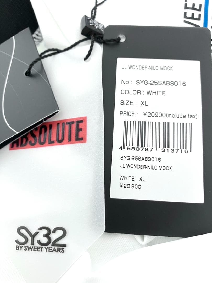 【早い者勝ち❣️】新品 SY32 メンズ モックネック XLサイズ 白 ホワイト