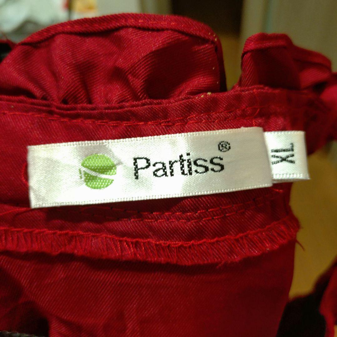 Partiss 【XL】 フリルリボン ドレス 　レッド ブラック