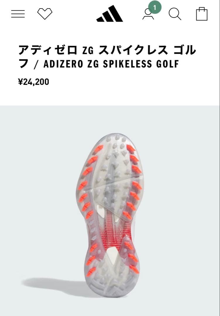 adidas ゴルフ スパイクレスシューズ アディゼロ ゼッドジー25 未使用品