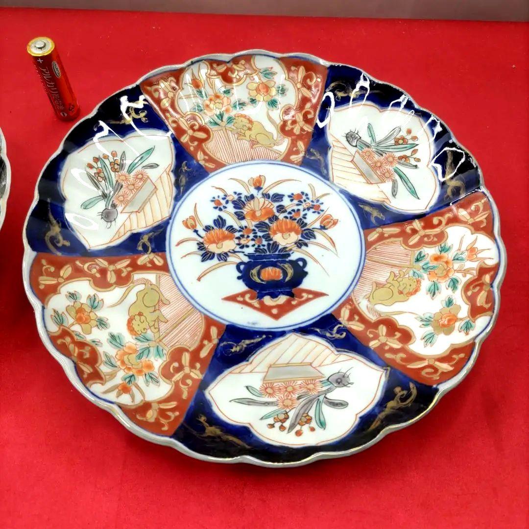 有田焼　伊万里焼　古伊万里　金彩　色絵　大皿　平皿　盛り皿　7寸皿2客セット