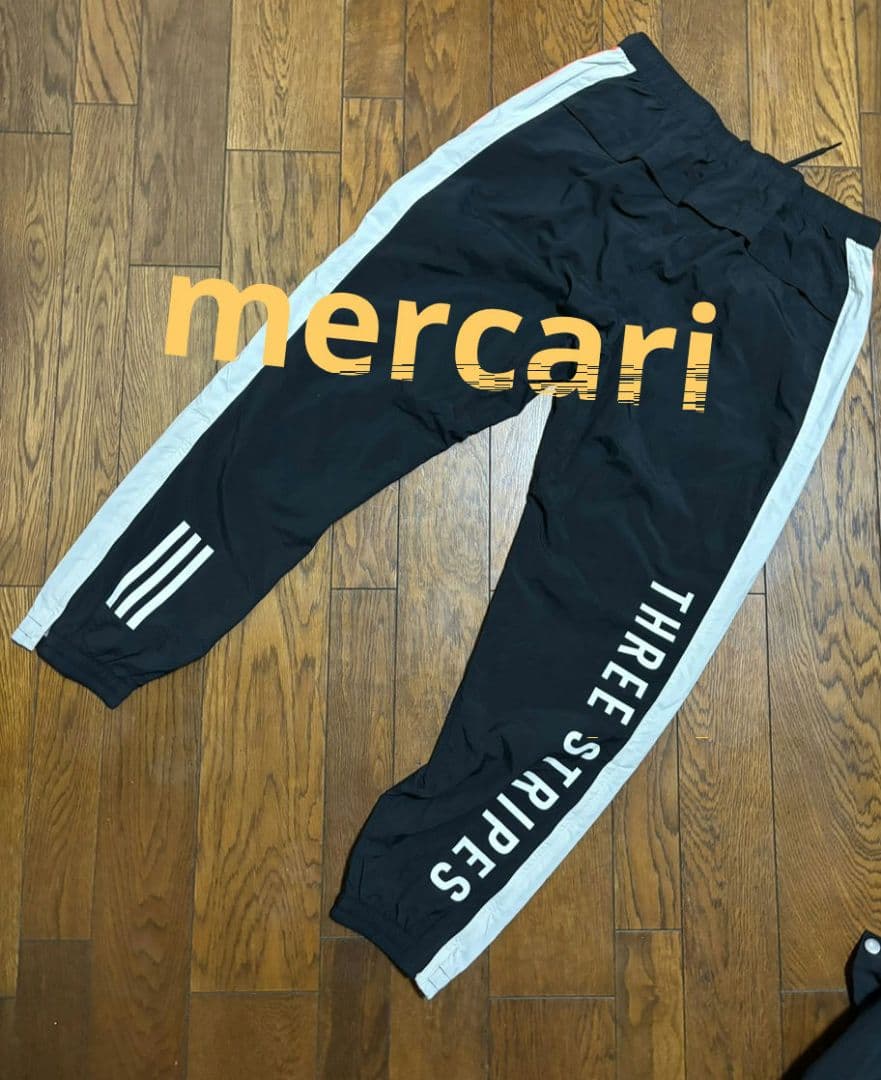 adidas☆アディダスTHREESTRIPES黒×オレンジLサイズ