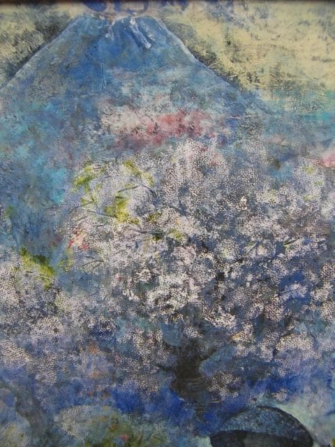 矢野喜久男、【西行桜・富士の煙】、希少な画集画、新品高級額 額装付