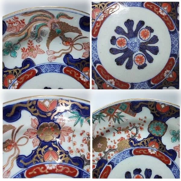 伊万里 色絵 鳳凰 花草文 大皿 30.5cm 骨董