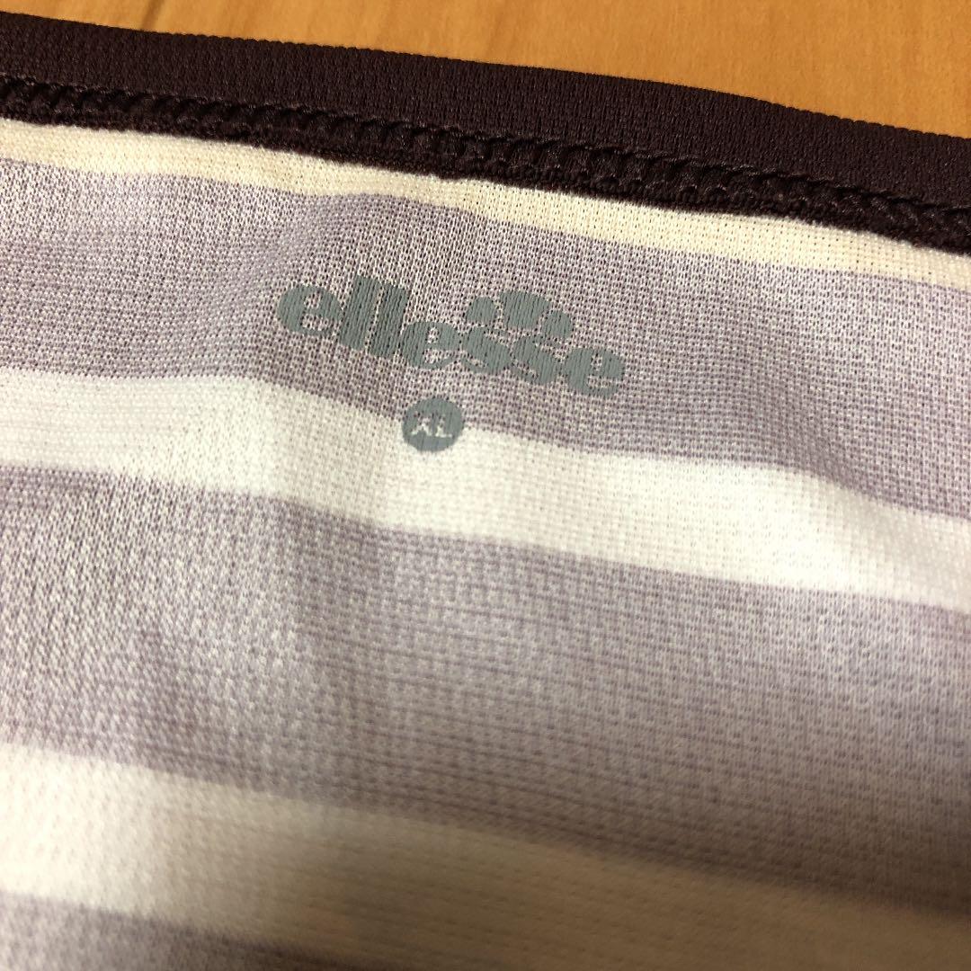 ellesse エレッセ　レディース テニスウェア　セット　ボーダー　ブラウン
