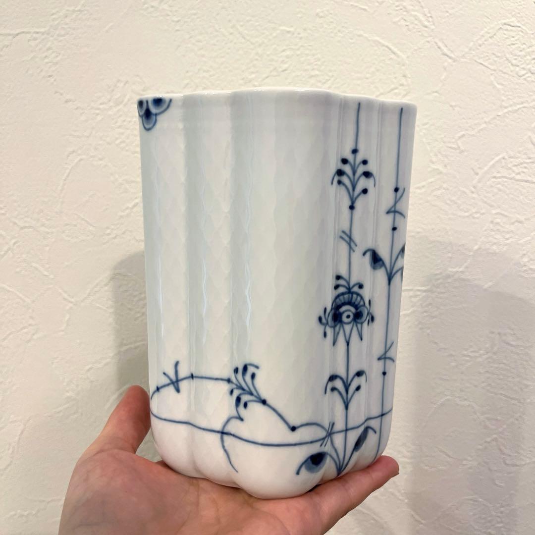 新品　ロイヤルコペンハーゲン ブルーパルメッテ 花瓶 BLUE PALMETTE
