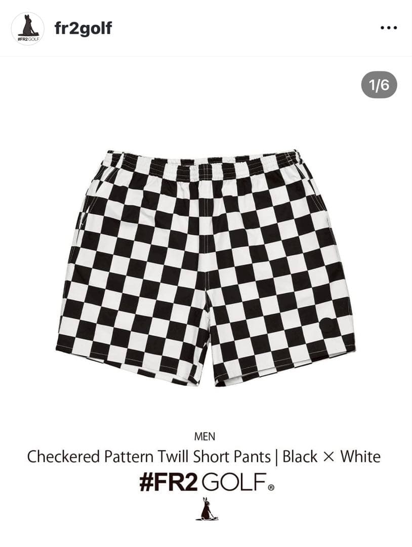 FR2GOLF チェック柄ショートパンツ ブラック×ホワイト