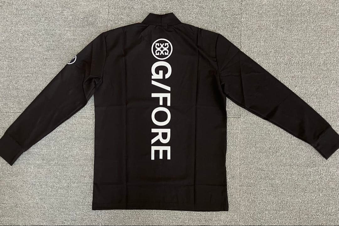 G/FORE ジーフォア MサイズモックネックロングスリーブT-シャツ 黒色