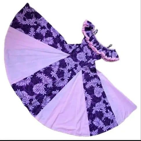 CCFashionsHawaiiフラドレスベアトップドレスフラダンス紫ピンク