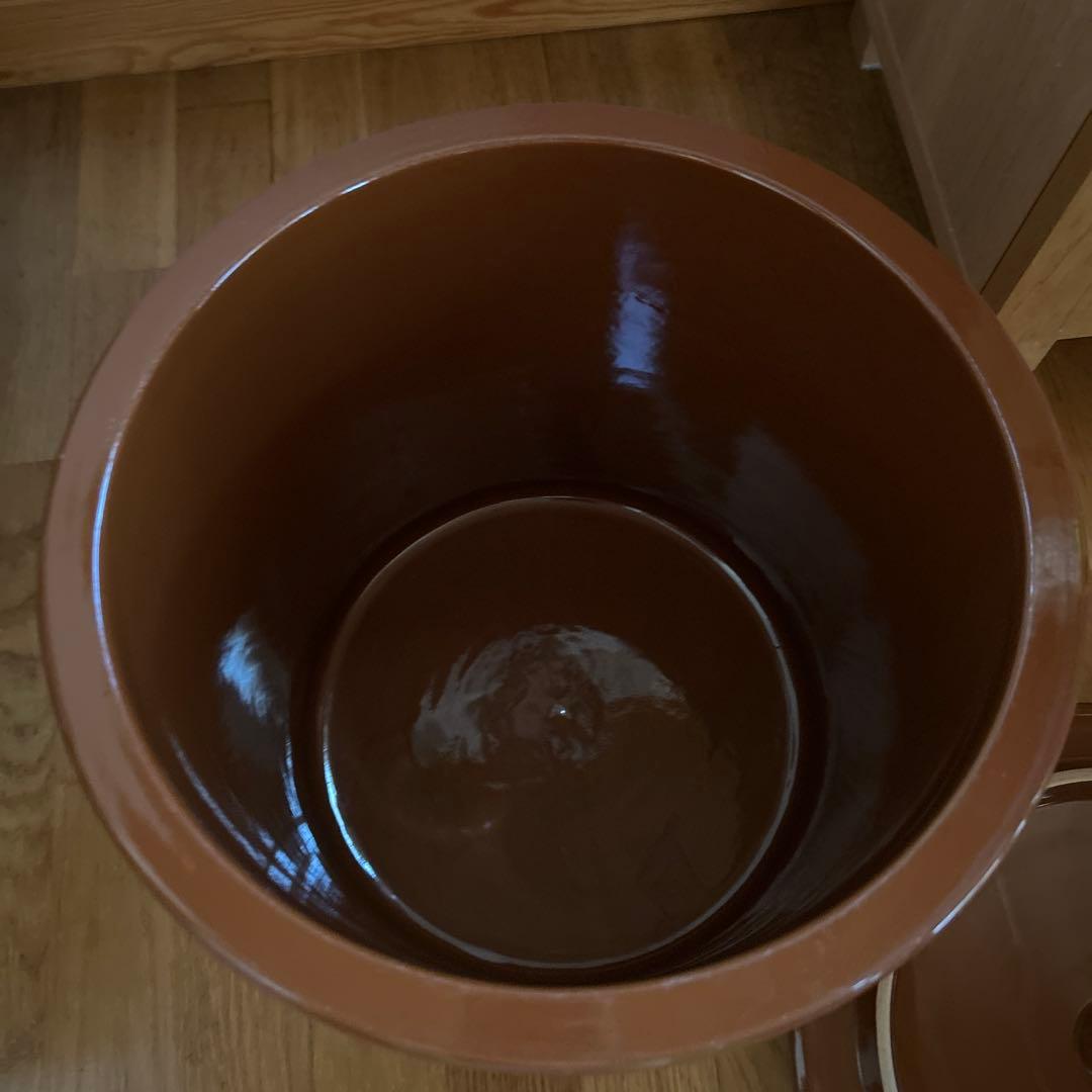 久松窯 切立蓋付 8号 14.4L 漬物容器と重石