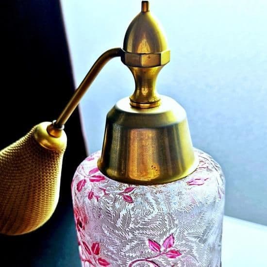 花のオールドバカラ エグランチエの香水瓶【1916年カタログ】ピンク