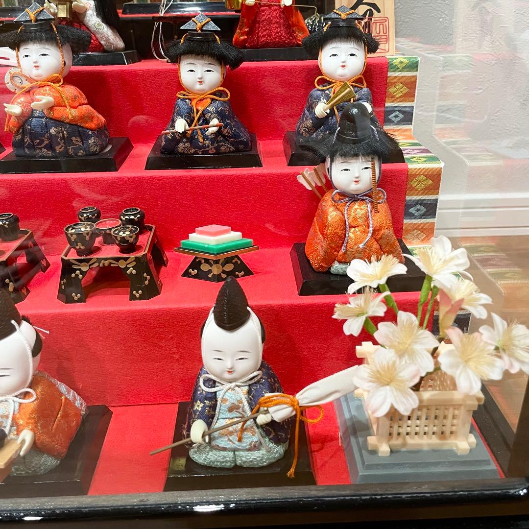 【極美品】お雛様　久月　木目込み　五段飾り　雛人形　ガラスケース
