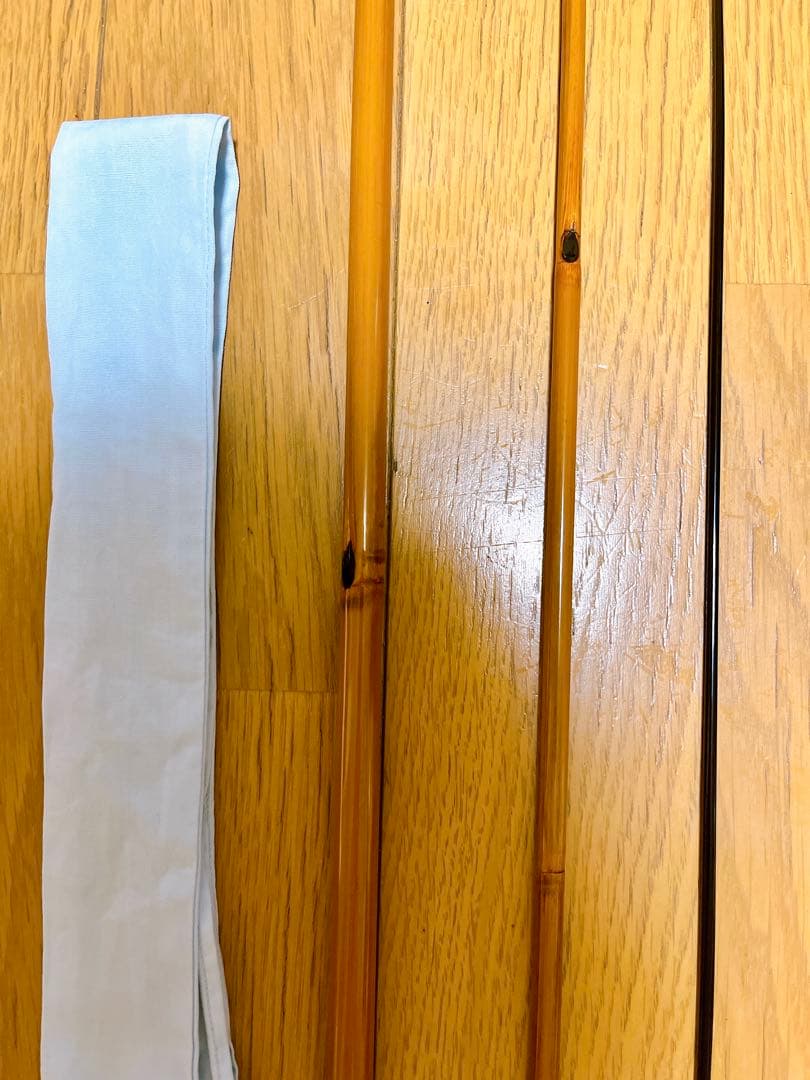 美品 超希少 紀州竹竿　名匠　五郎　紅葉握り　9尺