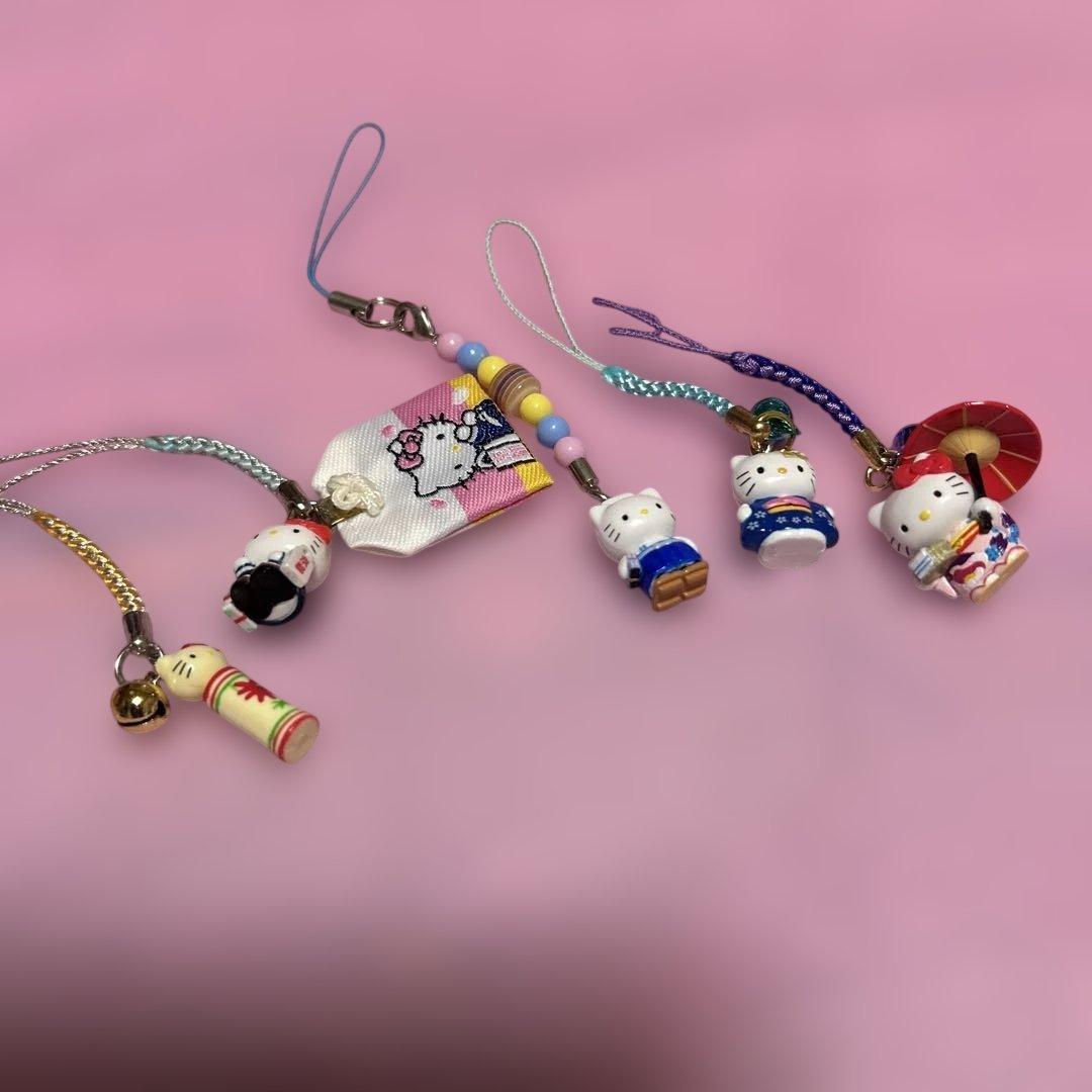 レア☆ご当地キティ 根付けストラップ＆チャームキーホルダー☆25個☆レトロ