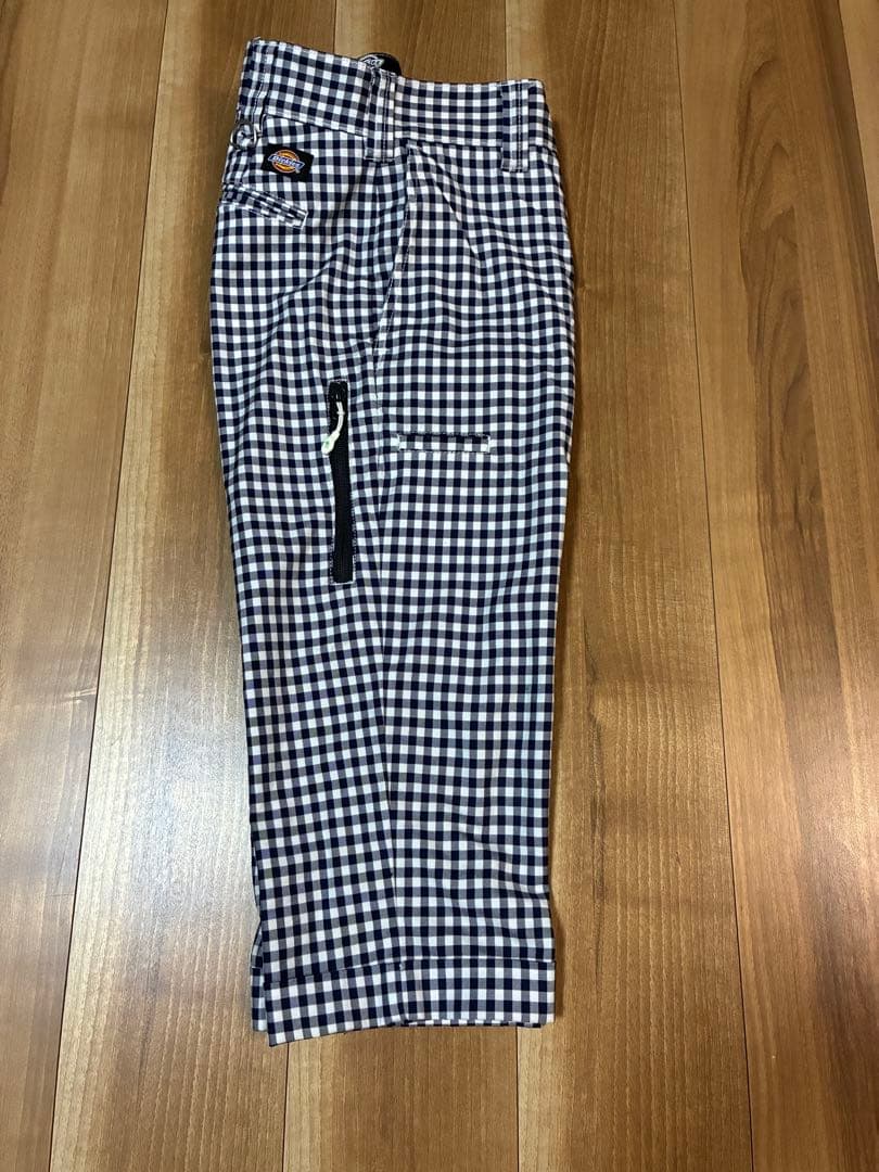 BEAMS GOLF Dickies コラボ　ギンガム　ネイビー　七分丈