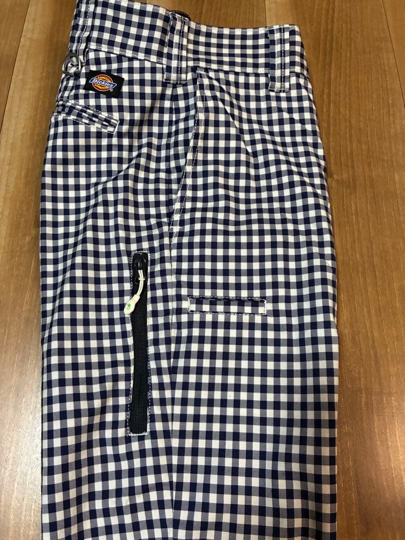 BEAMS GOLF Dickies コラボ　ギンガム　ネイビー　七分丈